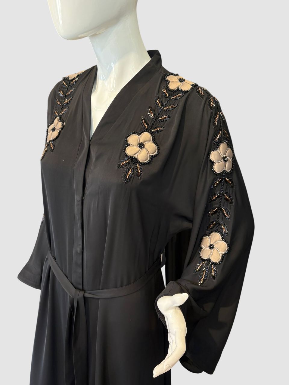 Abaya Noire Florale
