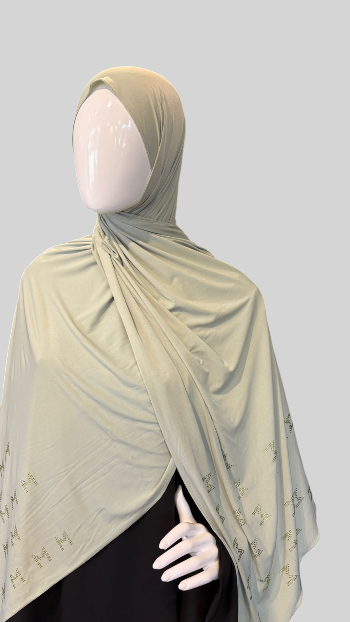 Hijab Premium Drapé avec Strass