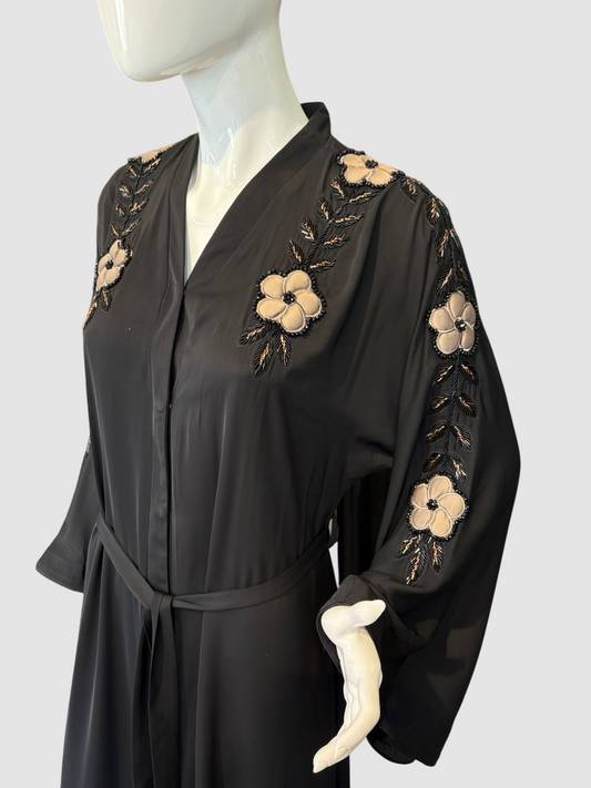 Abaya Noire Florale
