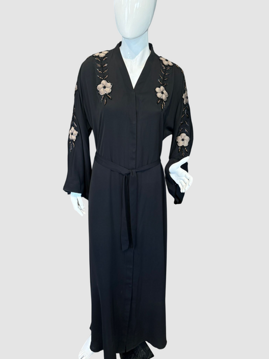 Abaya Noire Florale