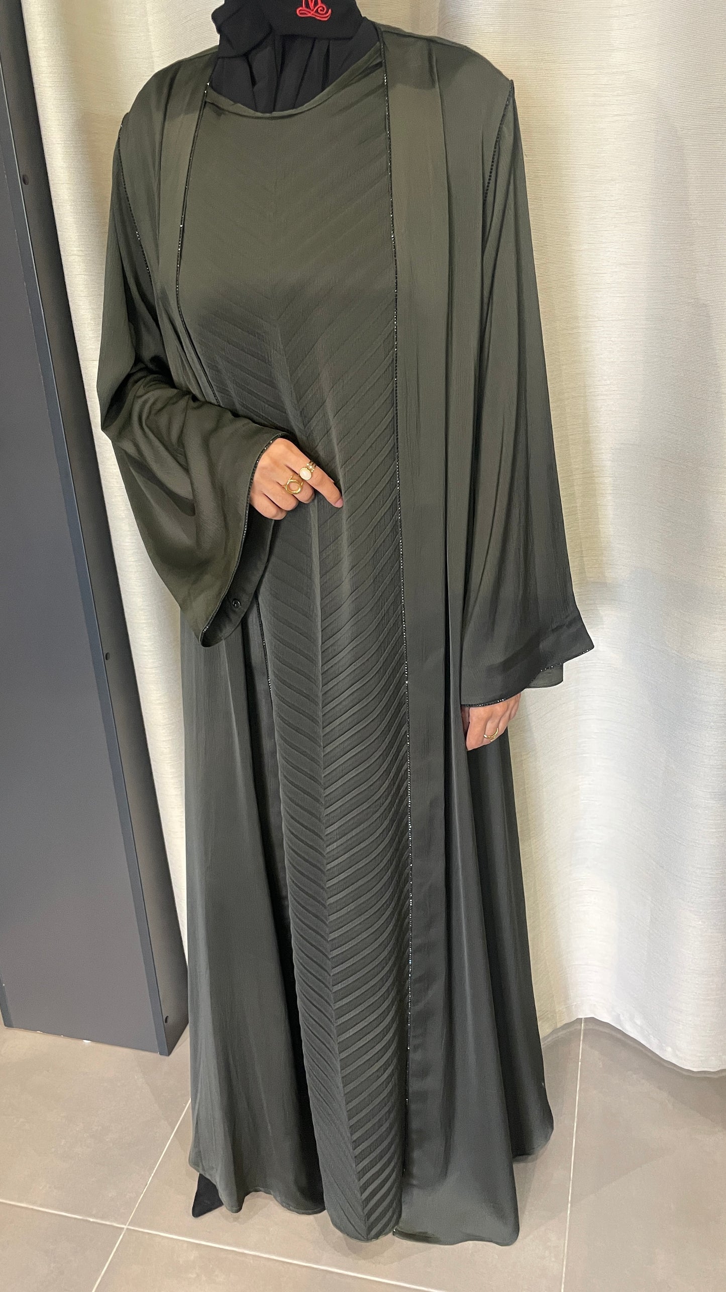 Abaya Prestige à Détails Chevron