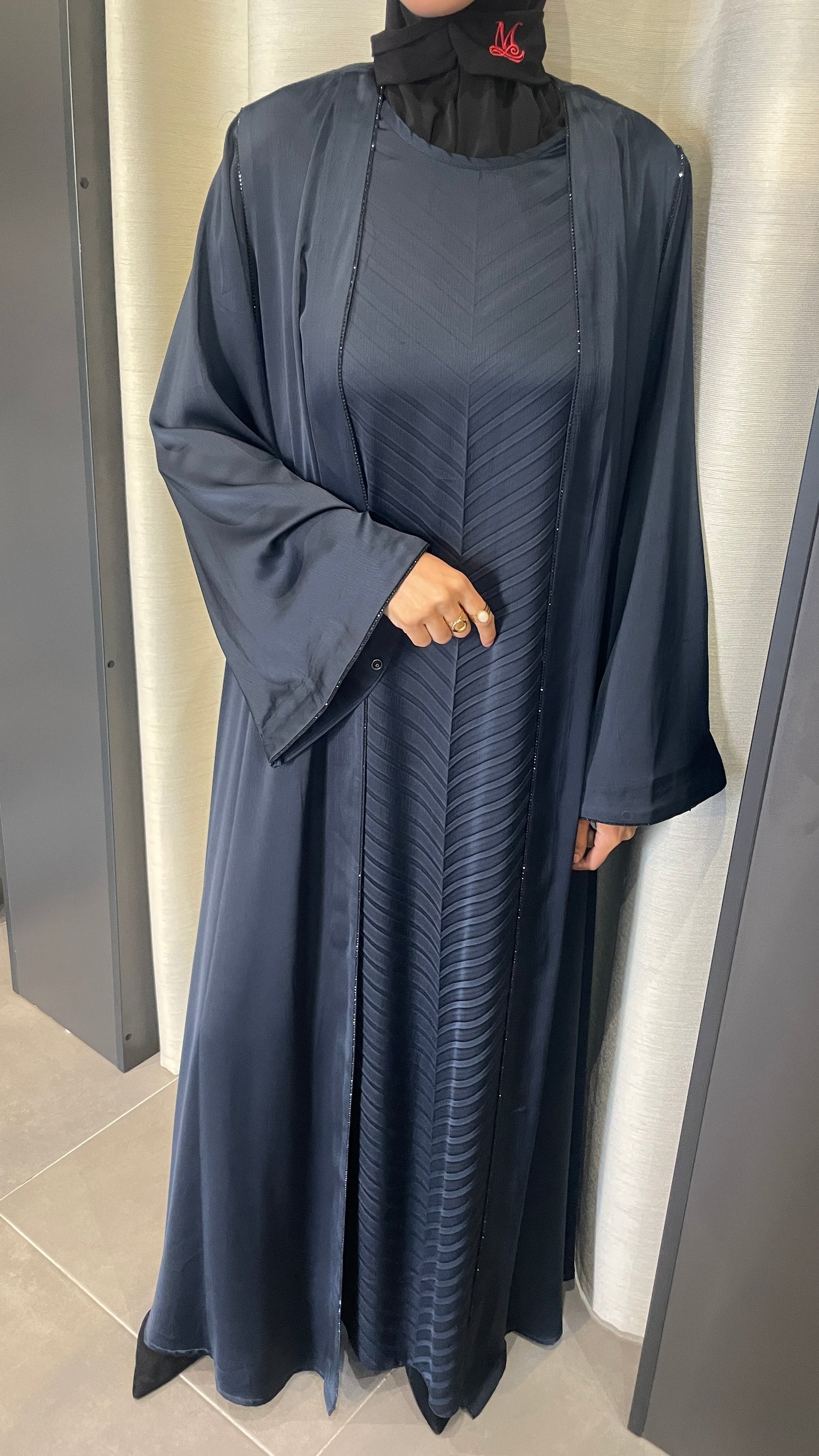 Abaya Prestige à Détails Chevron