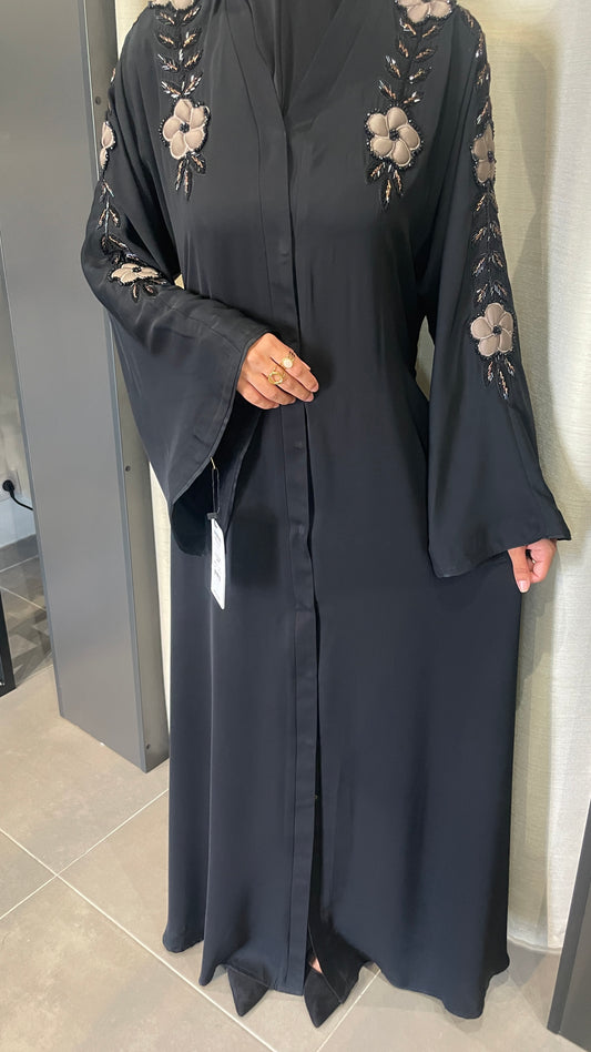 Abaya Noire Florale